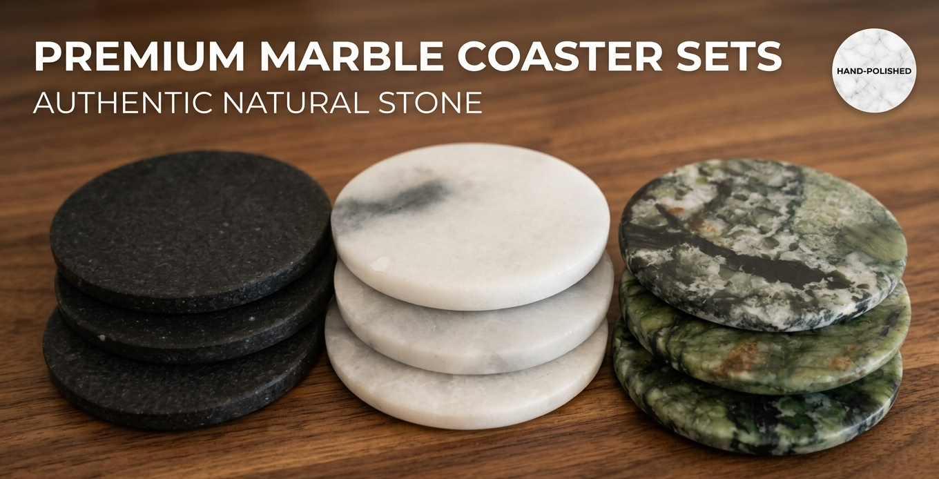 Three natural jade intention stones in deep black, mutton-fat white, and emerald green placed on dark wood desk